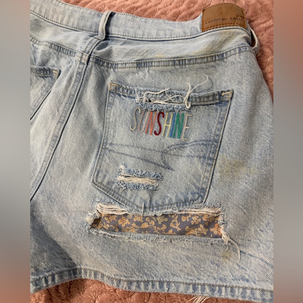 American Eagle Outfitters SUNSHINE Light Blue Jean Shorts